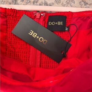 DO+BE Vibrant Red Off-Shoulder Dress Size Large NWT